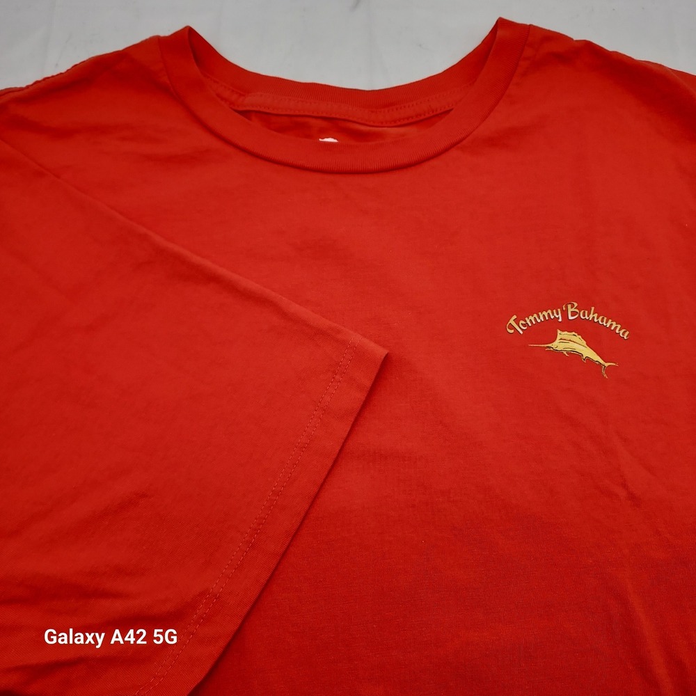 Tommy Bahama‎ Hoppy Holidays Beer Graphic T-Shirt Mens XL Red Orange Cotton Tee
